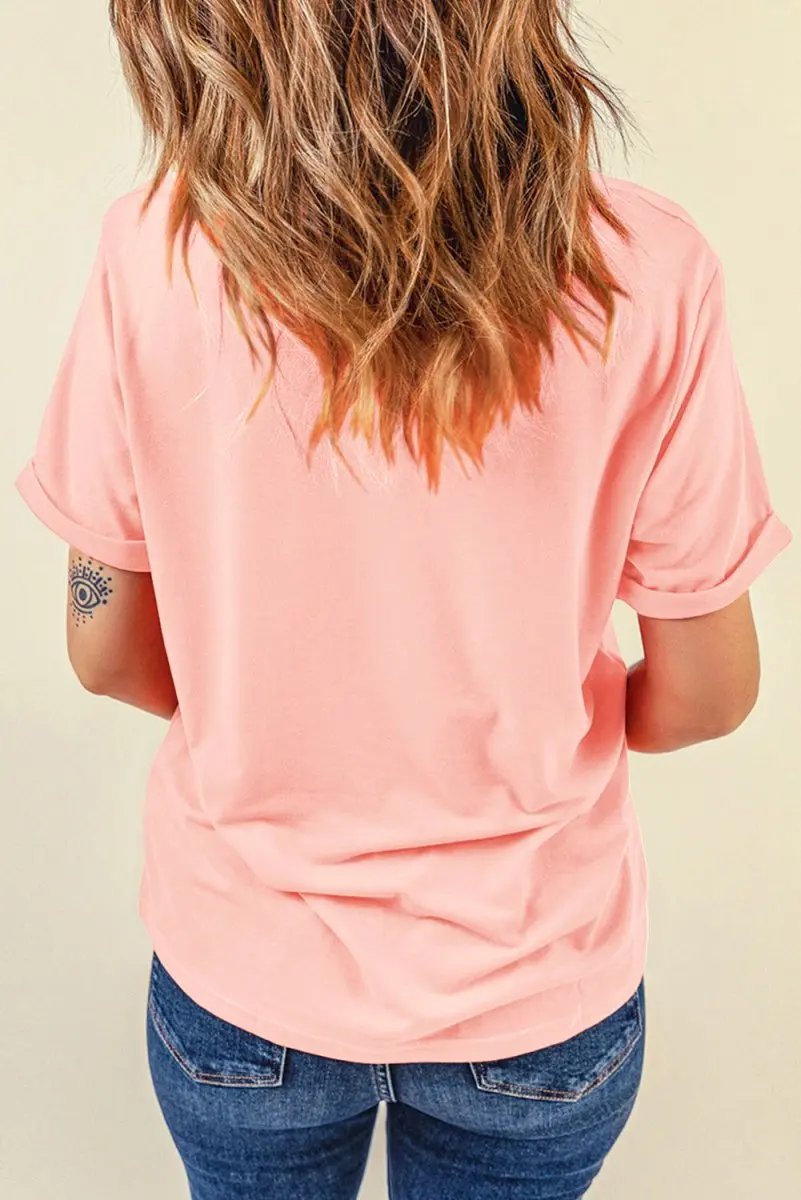 Pink Summer Food Bow Crawfish Printed T Shirt for Women - Love Salve